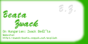 beata zwack business card